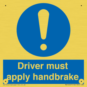 Driver must apply handbrake